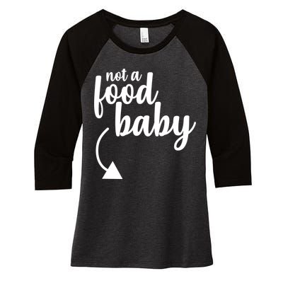 Not a Food Baby Surprise Thanksgiving Pregnancy Women's Tri-Blend 3/4-Sleeve Raglan Shirt