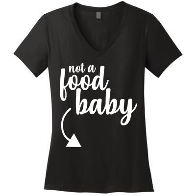 Not a Food Baby Surprise Thanksgiving Pregnancy Women's V-Neck T-Shirt