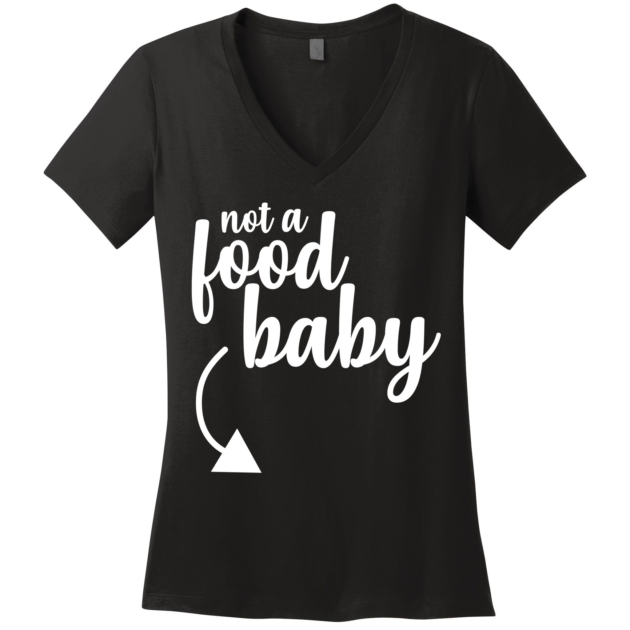 Not a Food Baby Surprise Thanksgiving Pregnancy Women's V-Neck T-Shirt