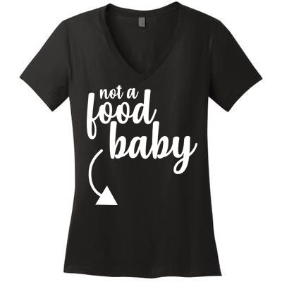 Not a Food Baby Surprise Thanksgiving Pregnancy Women's V-Neck T-Shirt