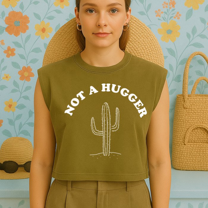 Not A Hugger Cactus Garment-Dyed Women's Muscle Tee