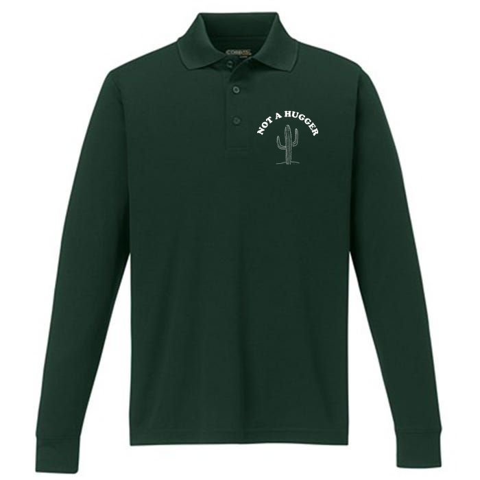 Not A Hugger Cactus Performance Long Sleeve Polo