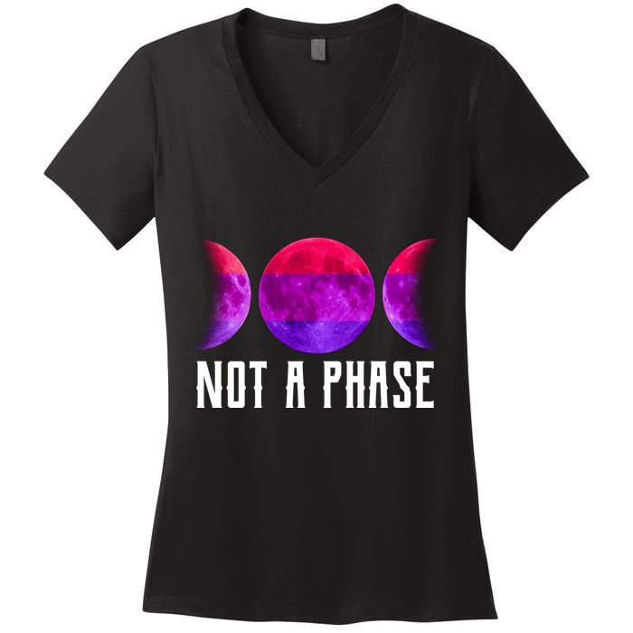 Not A Phase Bi Pride Bisexual Women's V-Neck T-Shirt