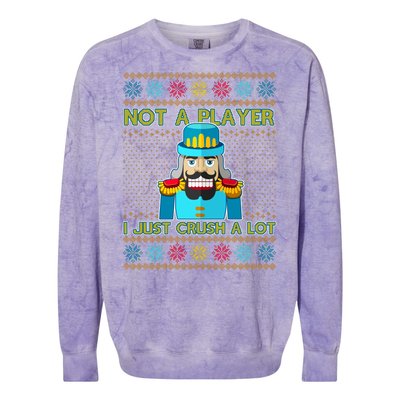 Not A Player I Just Crush A Lot Nutcracker Ugly Christmas Sweater Colorblast Crewneck Sweatshirt