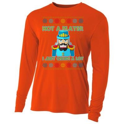 Not A Player I Just Crush A Lot Nutcracker Ugly Christmas Sweater Cooling Performance Long Sleeve Crew