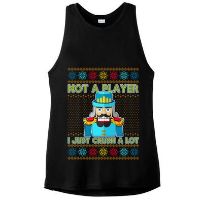 Not A Player I Just Crush A Lot Nutcracker Ugly Christmas Sweater Ladies PosiCharge Tri-Blend Wicking Tank