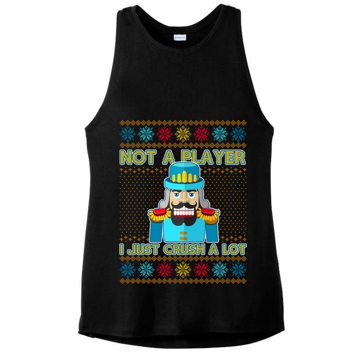 Not A Player I Just Crush A Lot Nutcracker Ugly Christmas Sweater Ladies PosiCharge Tri-Blend Wicking Tank