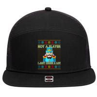 Not A Player I Just Crush A Lot Nutcracker Ugly Christmas Sweater 7 Panel Mesh Trucker Snapback Hat