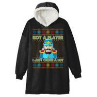 Not A Player I Just Crush A Lot Nutcracker Ugly Christmas Sweater Hooded Wearable Blanket