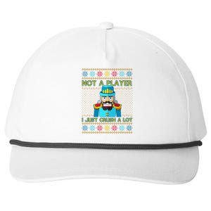 Not A Player I Just Crush A Lot Nutcracker Ugly Christmas Sweater Snapback Five-Panel Rope Hat