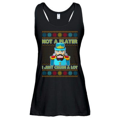 Not A Player I Just Crush A Lot Nutcracker Ugly Christmas Sweater Ladies Essential Flowy Tank