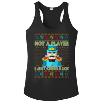 Not A Player I Just Crush A Lot Nutcracker Ugly Christmas Sweater Ladies PosiCharge Competitor Racerback Tank