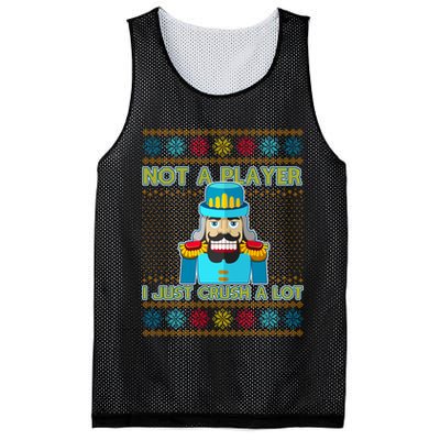 Not A Player I Just Crush A Lot Nutcracker Ugly Christmas Sweater Mesh Reversible Basketball Jersey Tank