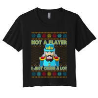 Not A Player I Just Crush A Lot Nutcracker Ugly Christmas Sweater Crop Top