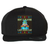 Not A Player I Just Crush A Lot Nutcracker Ugly Christmas Sweater Wool Snapback Cap