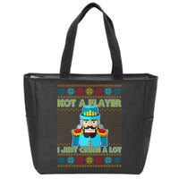 Not A Player I Just Crush A Lot Nutcracker Ugly Christmas Sweater Zip Tote Bag