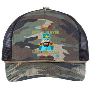 Not A Player I Just Crush A Lot Nutcracker Ugly Christmas Sweater Retro Rope Trucker Hat Cap