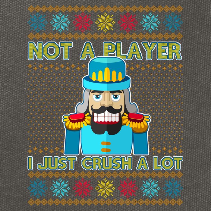 Not A Player I Just Crush A Lot Nutcracker Ugly Christmas Sweater Cotton Canvas Backpack