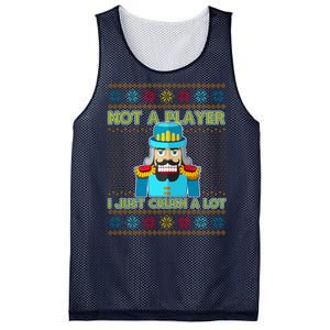 Not A Player I Just Crush A Lot Nutcracker Ugly Christmas Sweater Mesh Reversible Basketball Jersey Tank