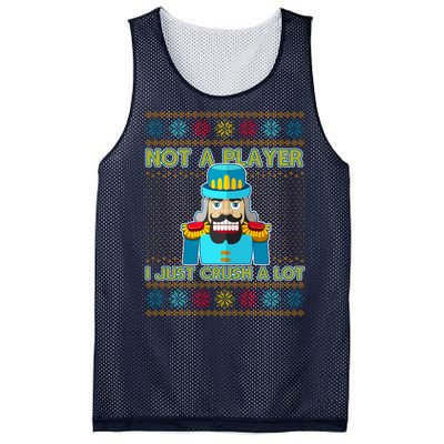 Not A Player I Just Crush A Lot Nutcracker Ugly Christmas Sweater Mesh Reversible Basketball Jersey Tank