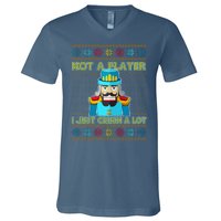 Not A Player I Just Crush A Lot Nutcracker Ugly Christmas Sweater V-Neck T-Shirt