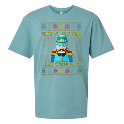 Not A Player I Just Crush A Lot Nutcracker Ugly Christmas Sweater Sueded Cloud Jersey T-Shirt