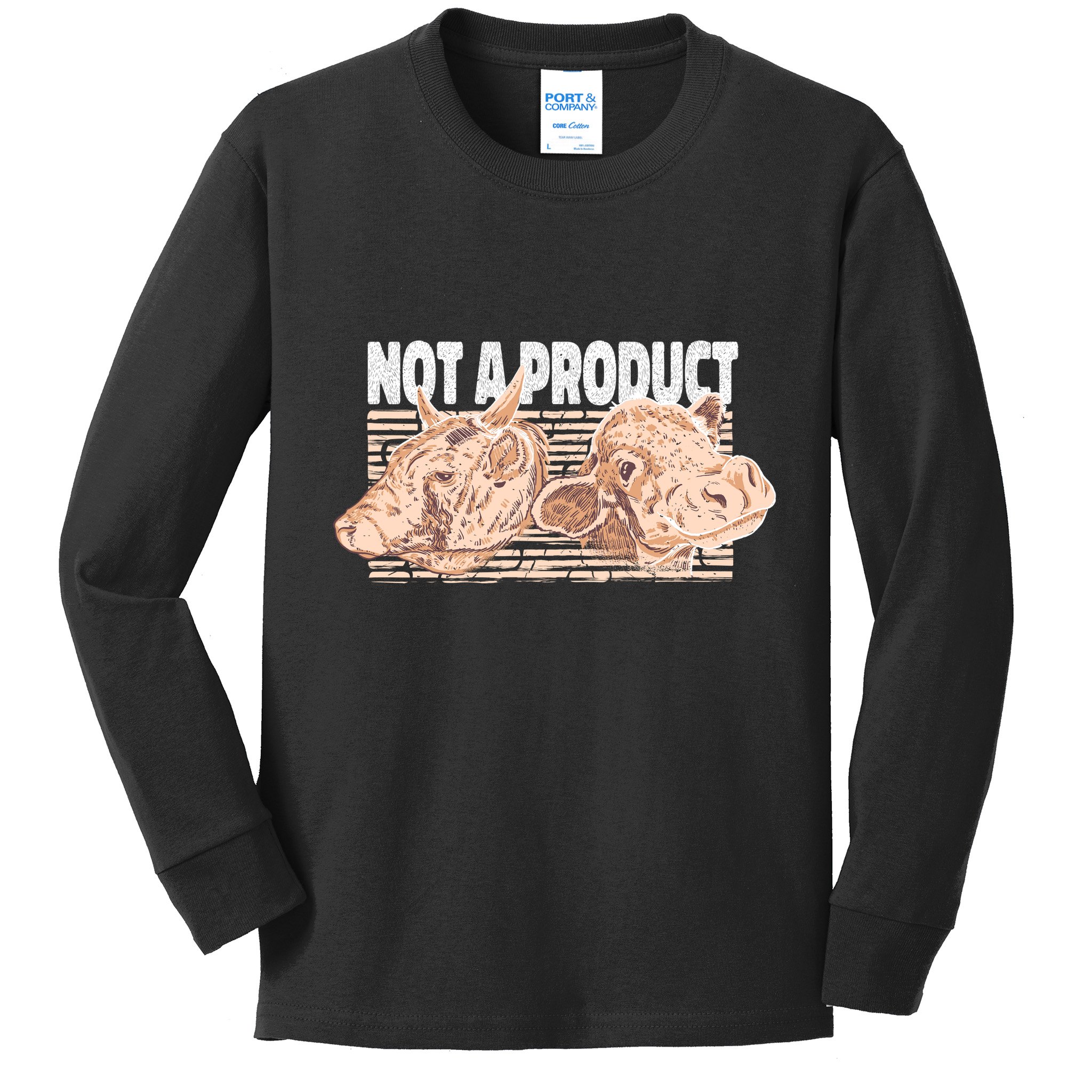 Not A Product Vegan Kids Long Sleeve Shirt