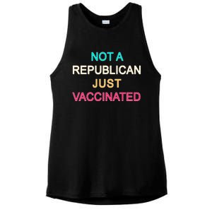 Not A Republican Just Vaccinated Ladies PosiCharge Tri-Blend Wicking Tank