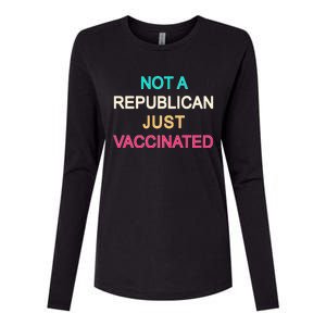 Not A Republican Just Vaccinated Womens Cotton Relaxed Long Sleeve T-Shirt