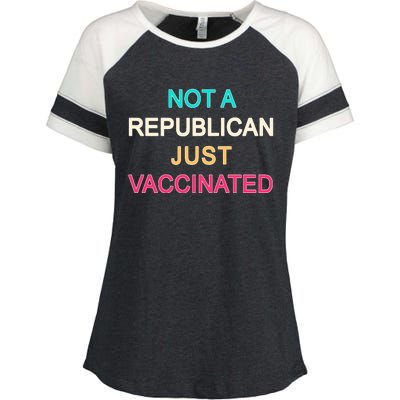 Not A Republican Just Vaccinated Enza Ladies Jersey Colorblock Tee