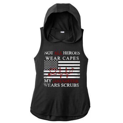 Not All Heroes Wear Capes American Nurses Ladies PosiCharge Tri-Blend Wicking Draft Hoodie Tank