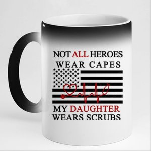 Not All Heroes Wear Capes American Nurses 11oz Black Color Changing Mug