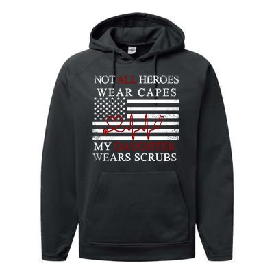 Not All Heroes Wear Capes American Nurses Performance Fleece Hoodie