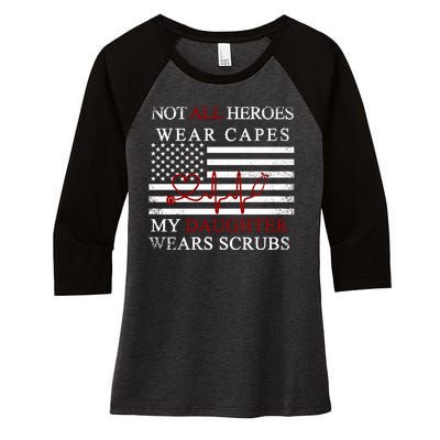 Not All Heroes Wear Capes American Nurses Women's Tri-Blend 3/4-Sleeve Raglan Shirt