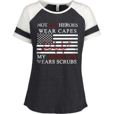 Not All Heroes Wear Capes American Nurses Enza Ladies Jersey Colorblock Tee