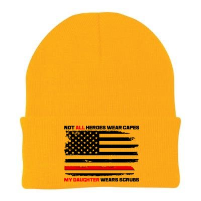 Not All Heroes Wear Capes My Daughter Wears Scrubs Knit Cap Winter Beanie