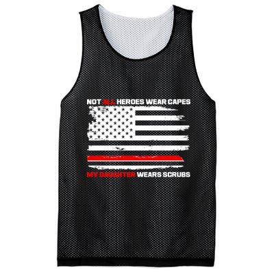 Not All Heroes Wear Capes My Daughter Wears Scrubs Mesh Reversible Basketball Jersey Tank