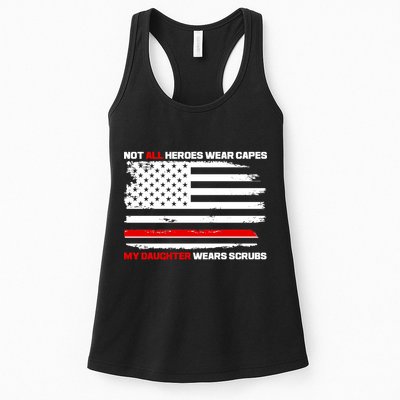 Not All Heroes Wear Capes My Daughter Wears Scrubs Womens Tank Top