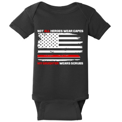 Not All Heroes Wear Capes My Daughter Wears Scrubs Baby Bodysuit