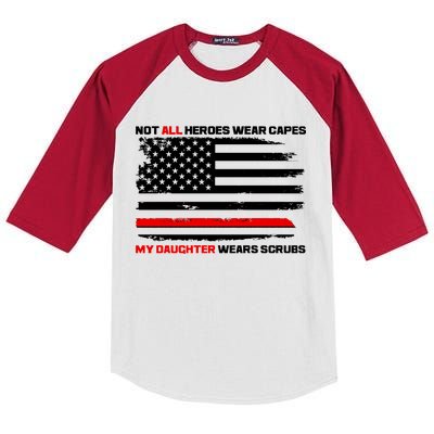 Not All Heroes Wear Capes My Daughter Wears Scrubs Kids Colorblock Raglan Jersey