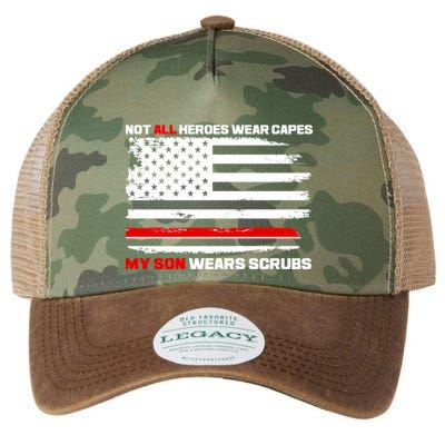 Not All Heroes Wear Capes My Son Wears Scrubs Legacy Tie Dye Trucker Hat