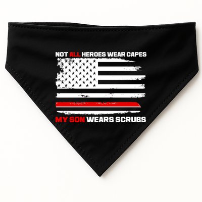 Not All Heroes Wear Capes My Son Wears Scrubs USA-Made Doggie Bandana