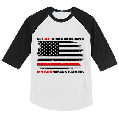 Not All Heroes Wear Capes My Son Wears Scrubs Kids Colorblock Raglan Jersey
