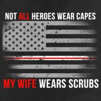 Not All Heroes Wear Capes My Wife Wears Scrubs 7 Panel Mesh Trucker Snapback Hat