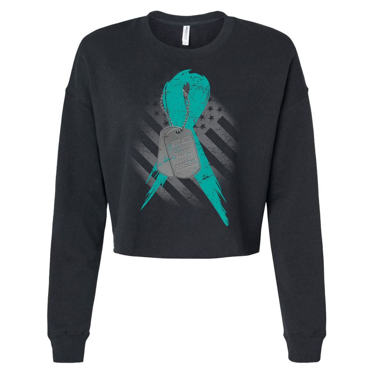 Not All Pain Is Physical Cropped Pullover Crew