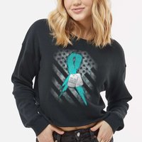 Not All Pain is Physical PTSD Awareness Cropped Pullover Crew
