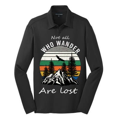 Not All Who Wander Are Lost Silk Touch Performance Long Sleeve Polo