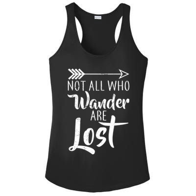 Not All Who Wander Are Lost Hiking Ladies PosiCharge Competitor Racerback Tank