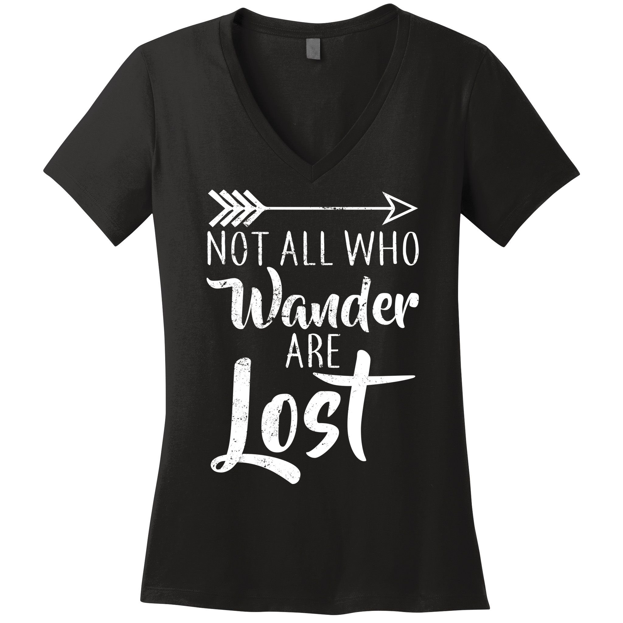 Not All Who Wander Are Lost Hiking Women's V-Neck T-Shirt