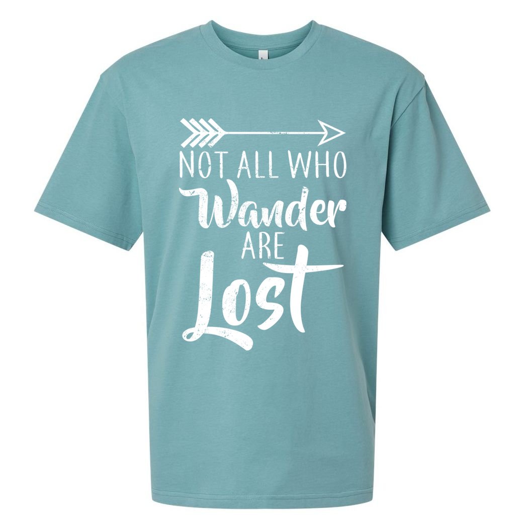 Not All Who Wander Are Lost Hiking Sueded Cloud Jersey T-Shirt
